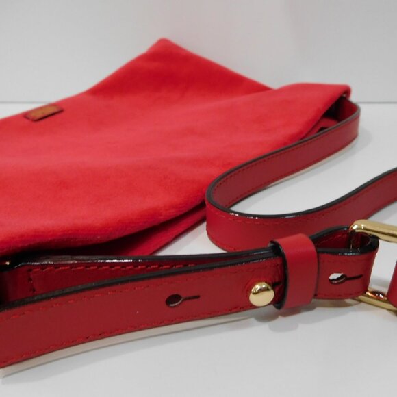 FRANCES VALENTINE ~ RED VELOUR POOCH BAG ~ velvet - Picture 3 of 6